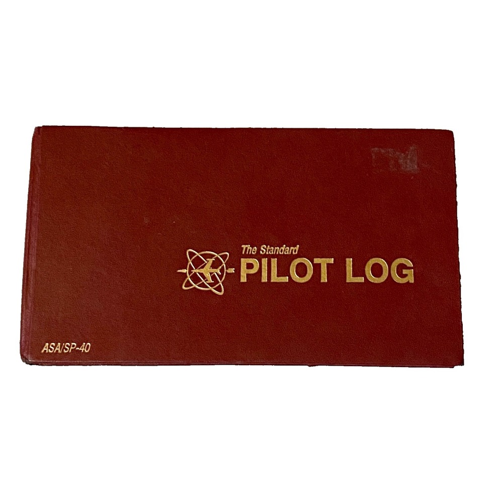 ASA Standard Pilot Log Book 1985 ASA/SP-40 Burgundy Hardcover Intact GUC Vintage